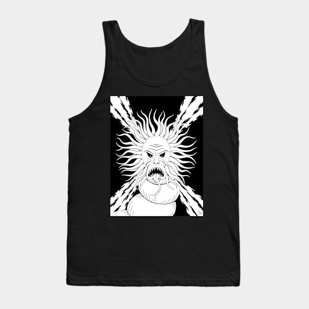 Tentacled Monstrosity Weird Horror Art Tank Top by AzureLionProductions